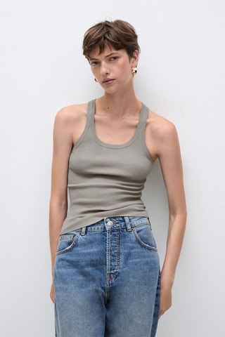 Top maille bretelles - Gris