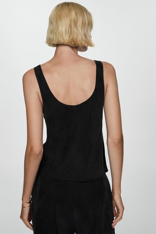 Top cupro bretelles - Noir