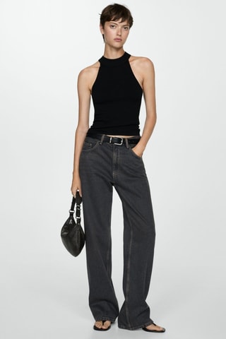 Top maille emmanchures américaines - Noir