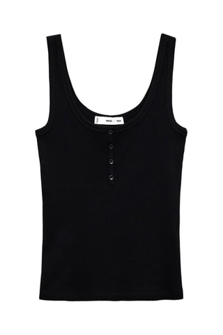 Top bretelles boutons - Noir