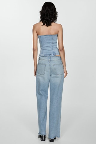 Top en jean bustier - Bleu