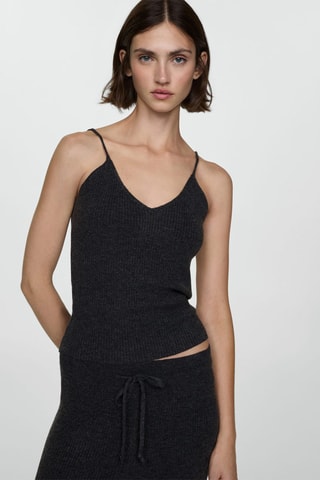 Top maille côtelée - Anthracite