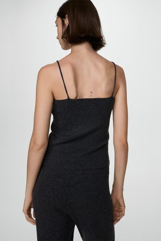 Top maille côtelée - Anthracite