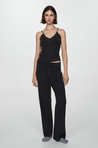 Top maille côtelée - Anthracite