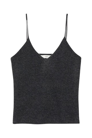 Top maille côtelée - Anthracite