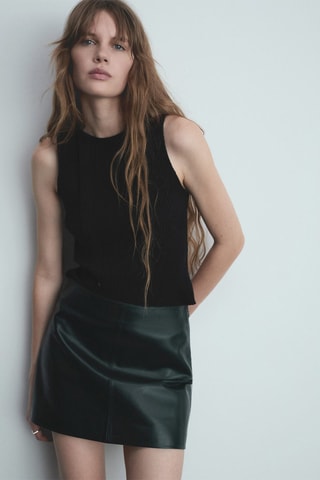 Top maille boutons latéraux - Noir