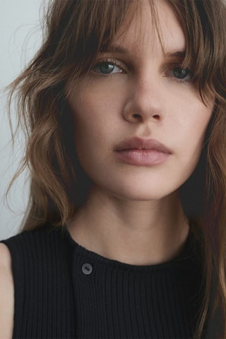 Top maille boutons latéraux - Noir