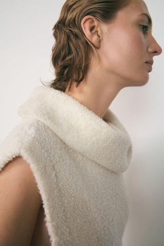 Top maille col roulé - Blanc