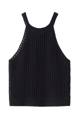 Top maille emmanchures américaines - Noir