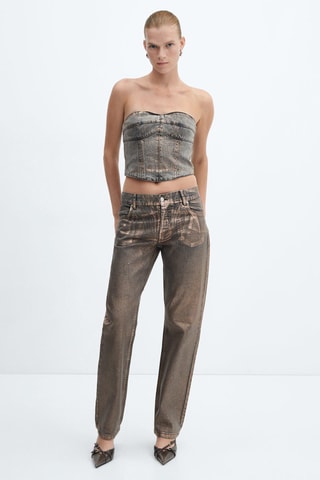 Top en jean foil Cuivré