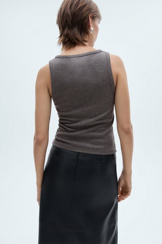 Top bretelles à sequins - Gris