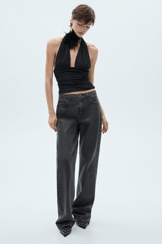 Top maille Lurex emmanchures américaines - Noir