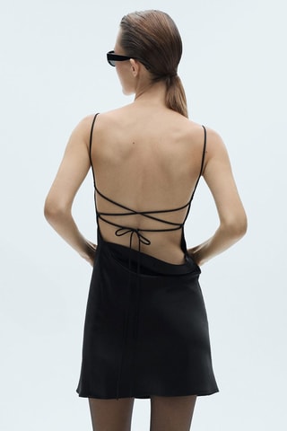 Robe courte dos croisé - Noir