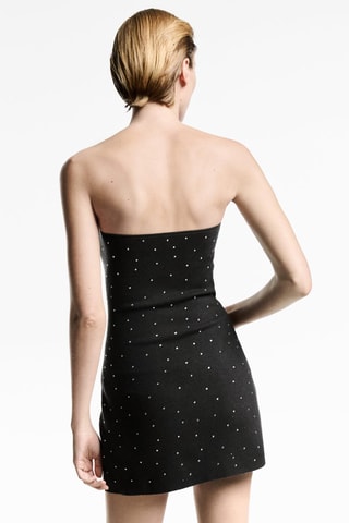 Robe maille détail strass - Gris