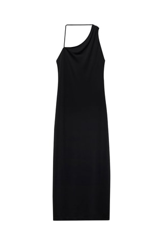Robe asymétrique col noeud - Noir