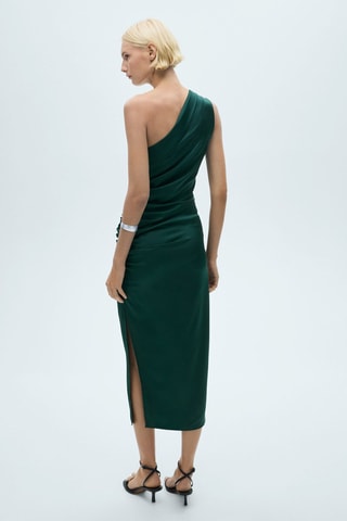 Robe asymétrique froncée - Vert