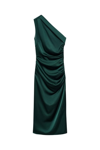 Robe asymétrique froncée - Vert
