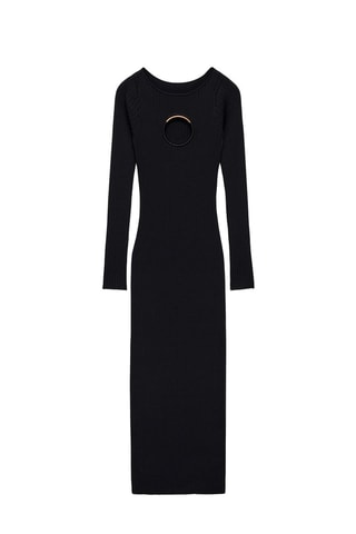 Robe maille détail métallique - Noir