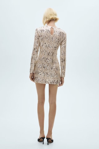 Robe paillettes épaulettes - Argenté