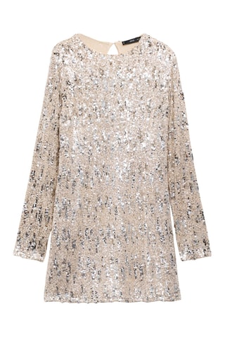 Robe paillettes épaulettes - Argenté