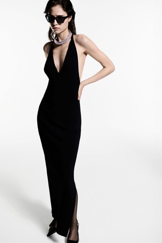 Robe longue fendue - Noir