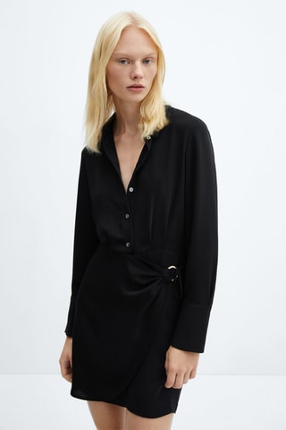 Robe chemisier courte Noir