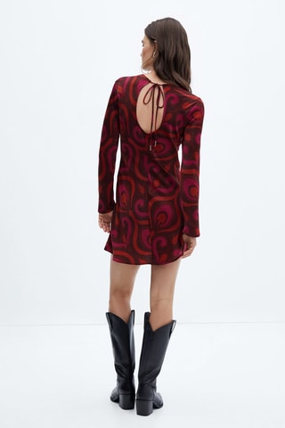 Robe courte imprimée - Fuchsia