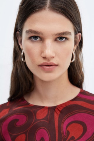 Robe courte imprimée - Fuchsia