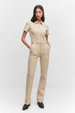 Combinaison jean fermeture éclair - Sable