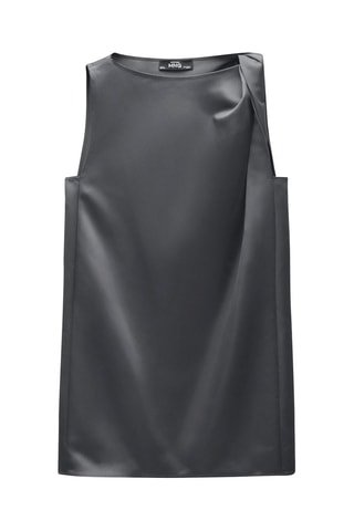 Robe satinée détail noeud - Anthracite