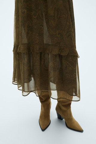 Robe en imprimé cachemire volant - Vert