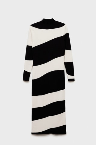 Robe midi col montant - Noir