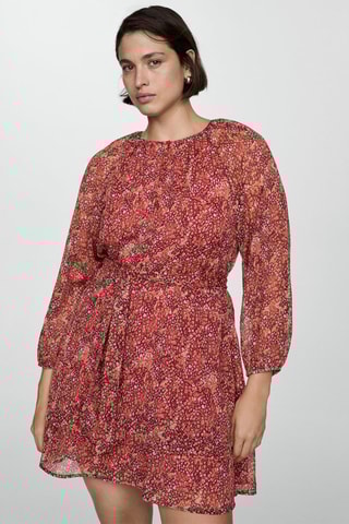 Robe courte en imprimé fleuri - Cerise
