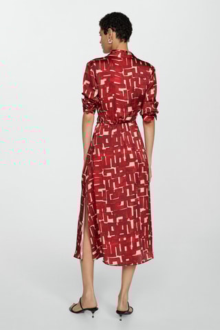 Robe chemisier imprimée - Rouge