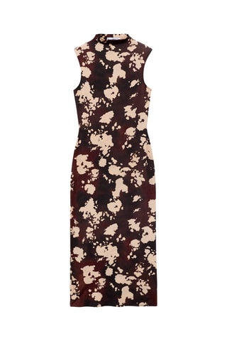 Robe midi imprimée - Bordeaux