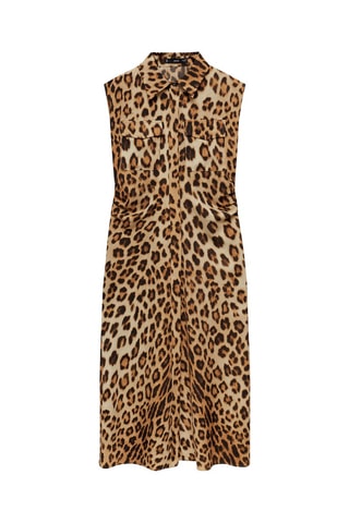 Robe chemisier léopard - Marron