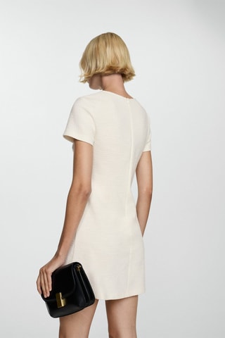 Robe courte tweed - Écru