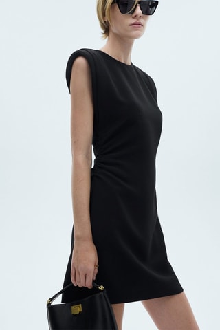 Robe courte détail drapé - Noir