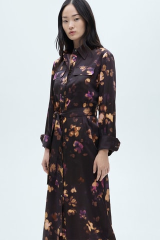 Robe chemisier imprimée - Violet