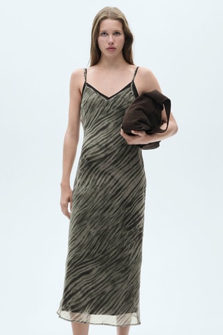 Robe imprimée double bretelle - Vert