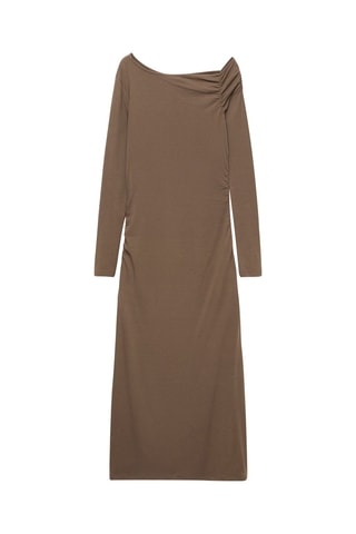 Robe asymétrique ouverture - Marron