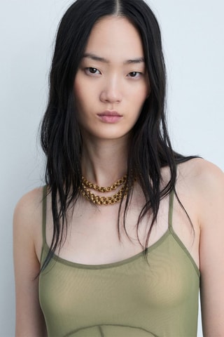 Robe asymétrique tulle coutures - Vert pastel