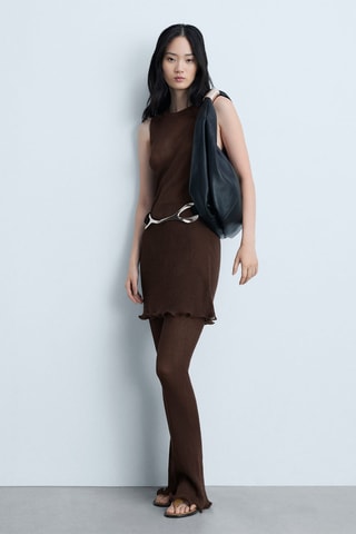 Robe courte maille - Marron