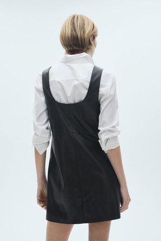 Robe chasuble similicuir - Noir