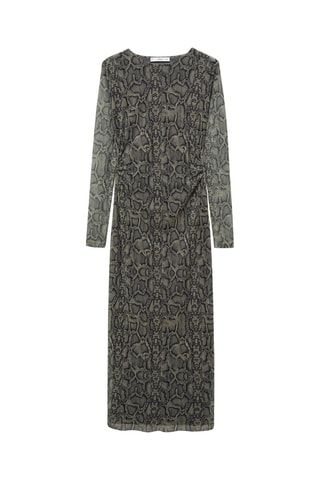 Robe maille filet en imprimé serpent - Gris