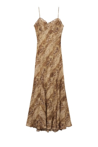 Robe gaze en imprimé serpent - Marron