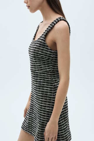 Robe carreaux tweed - Noir et blanc