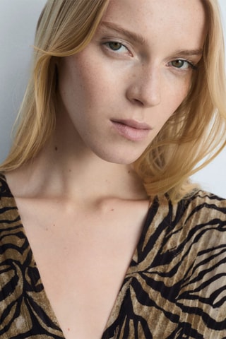 Robe léopard noeud - Marron