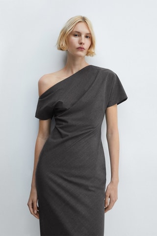 Robe asymétrique ouverture latérale - Gris medio vigoré