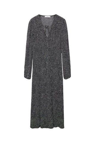 Robe imprimée à noeud - Noir